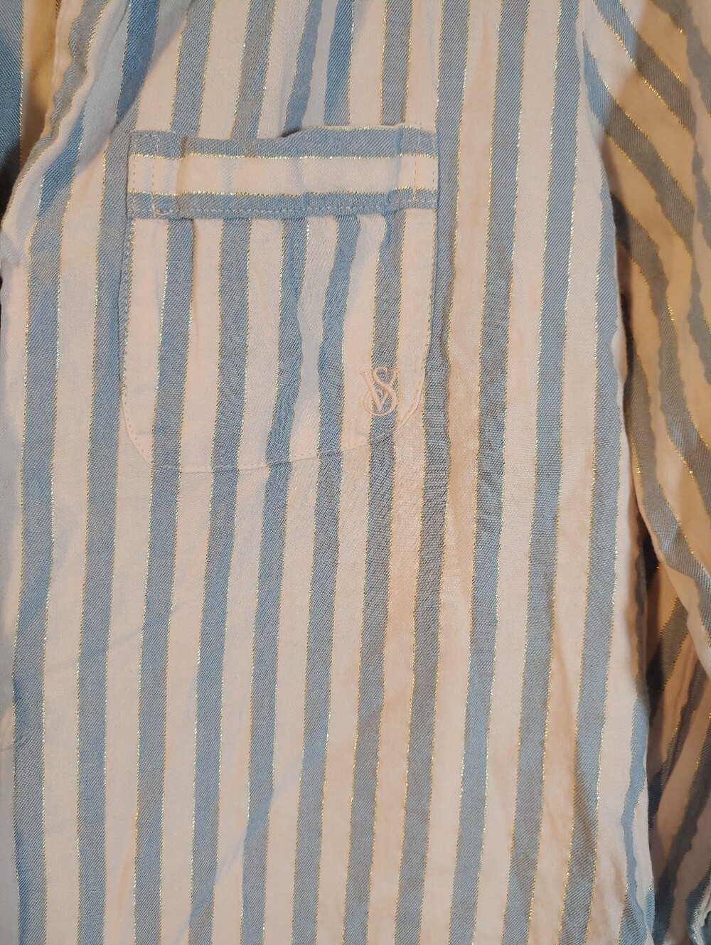Sexy Victoria's Secret Small Pink/grey-blue Long Sleeve Pajama Set - Picture 3 of 9
